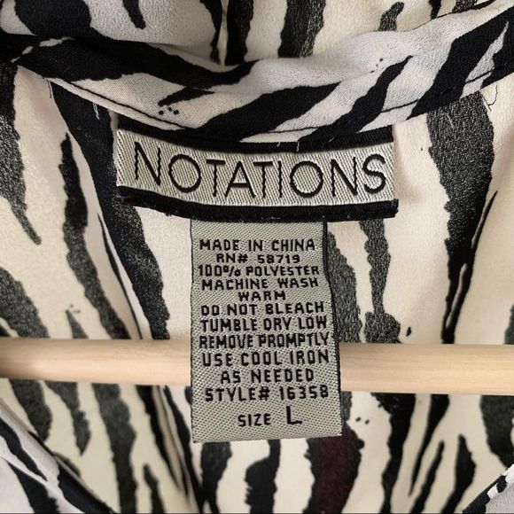 Zebra Print Tie Neck Blouse - Picture 7 of 7